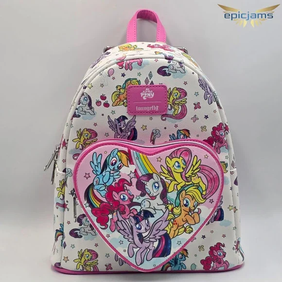 Loungefly My Little Pony Mane Six Heart Mini Backpack New - Picture 1 of 5